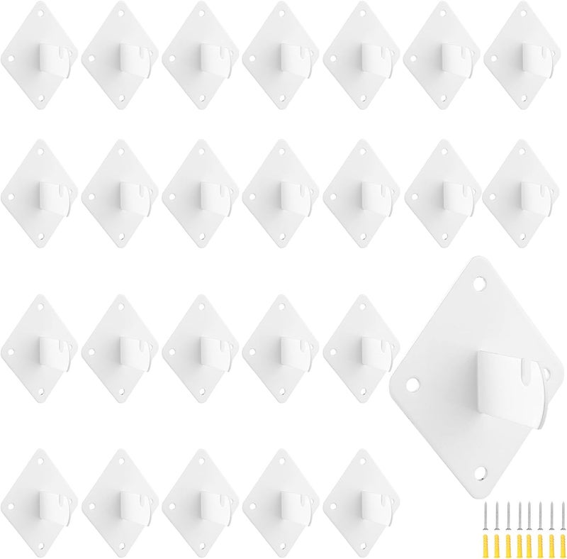 Alffun Gridwall Mount Brackets, 24 Pcs Grid Panel Wall Mount Brackets with Screws for Garage Workbench Display Wall Organization(24 Pcs, White) - Image 1